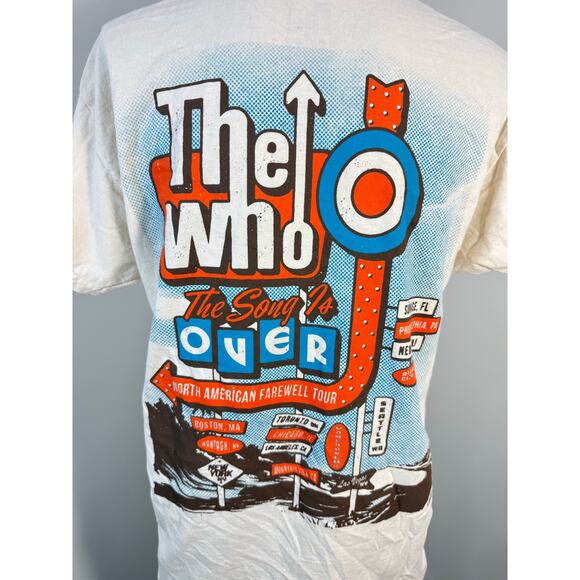 The WHO The Song is Over Retro Sign T-Shirt NWOT - Picture 5 of 7